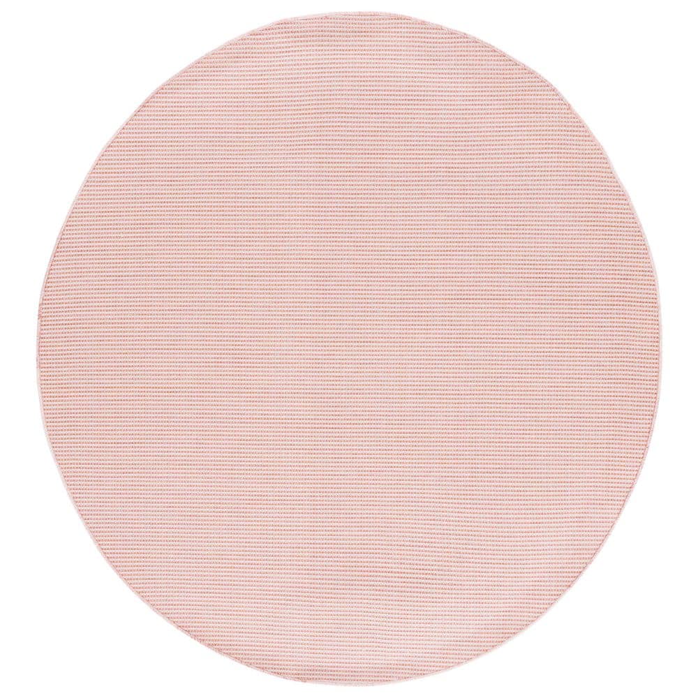 Martha Stewart 6 ft. x 6 ft. Beige/Terracotta Marle Crosshatch Round Area Rug