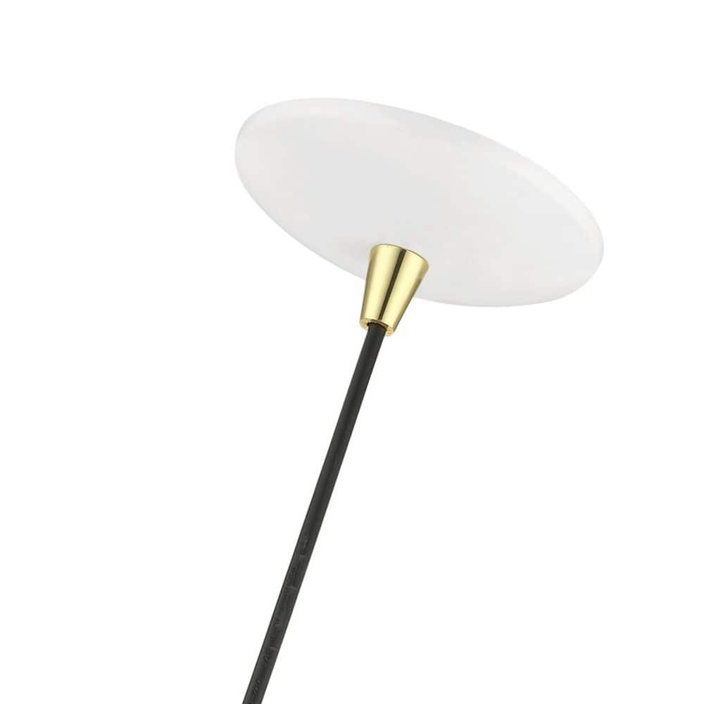 Mini Shiny White Aluminum Globe Pendant with Polished Brass Accents