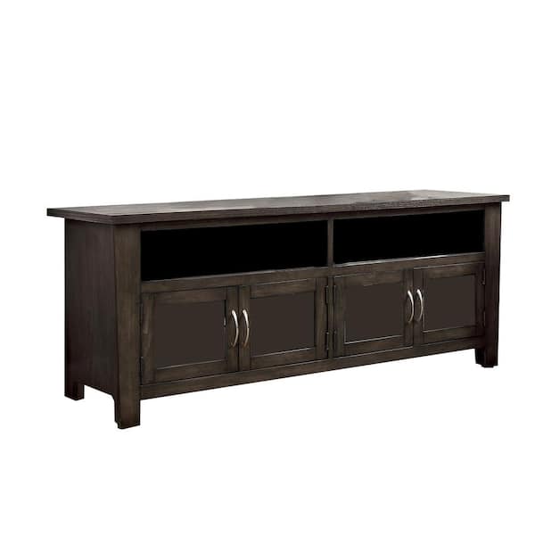 William's Home Furnishing Alma 18 in. Dark Gray Wood TV Stand 60 in. with Doors