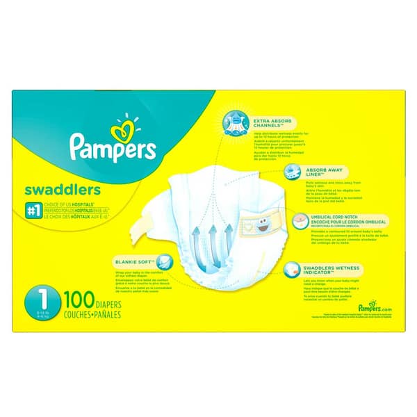 Pampers Swaddlers Size 1 Diapers (100-Count) 003700086358 - The