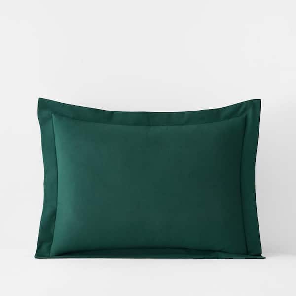 The Company Store Legends Hotel Hunter Green Velvet Flannel Standard Sham
