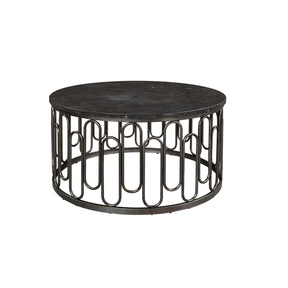 Lane Home Furnishings Marbella 36 in. Dark Gray 1 in. Round Marble ...