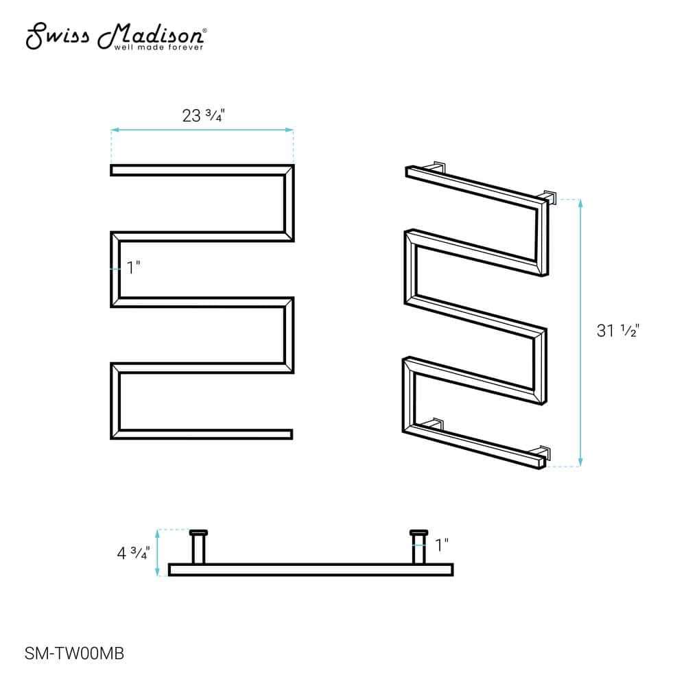 Matte Black Stainless Steel Wall Mounted Towel Warmer