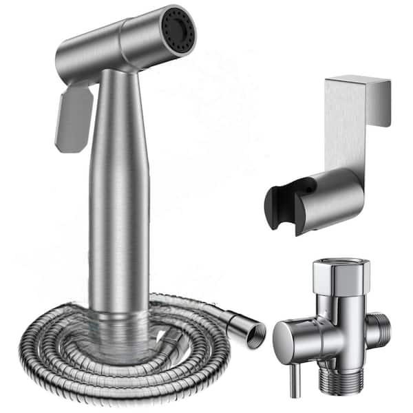 Handheld Bidet Sprayer Bidet Attachment with Adjustable Water Pressure and Stainless Steel Hose Included Brushed Nickel