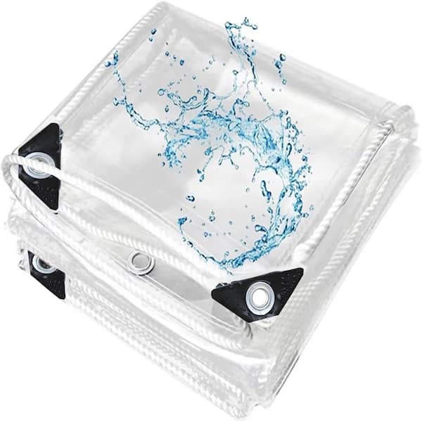 Agfabric 6.2 ft. x 9.8 ft. Clear Tarp Heavy Duty Waterproof with