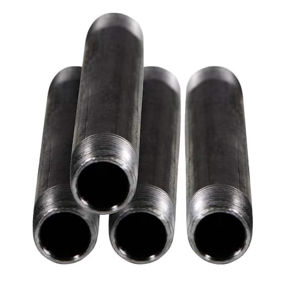 PLUMBFLEX Black Steel Pipe, 2 in. x 11 in. Nipple Fitting (Pack of 4)