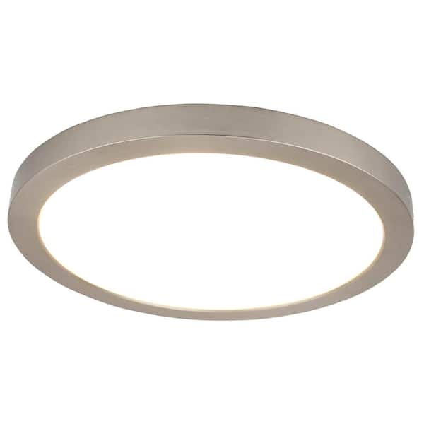 Unbranded Joy 15 in. W with 1-Light Brushed Nickel LED Flush Mount