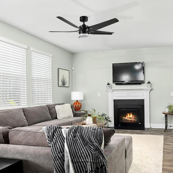 Araceli 52 in. Color Changing Integrated LED Indoor Matte Black 10-Speed DC Ceiling Fan w/ Light Kit and Remote Control