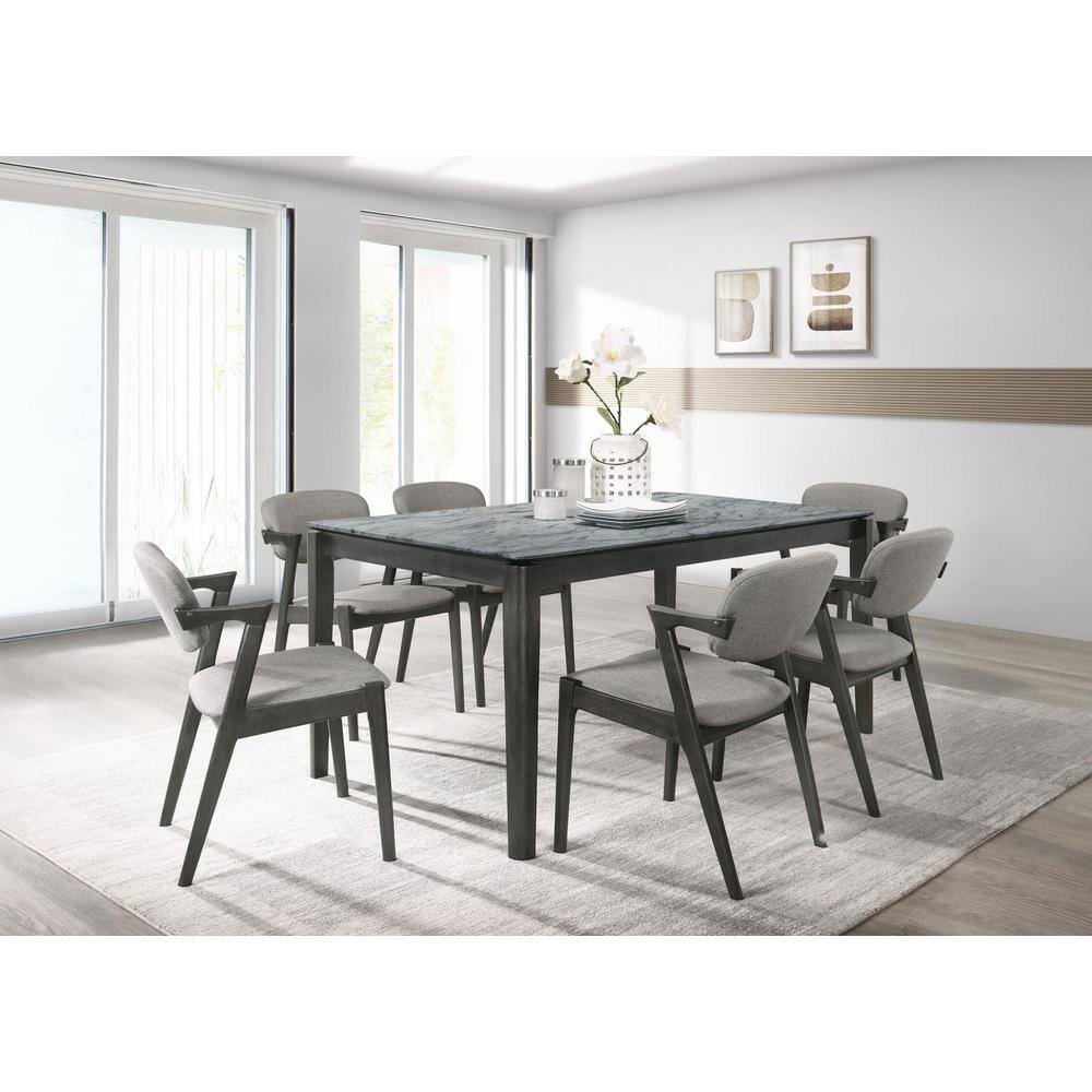 Coaster Stevie 5-piece Gray And Black Rectangle Dining Set 115111slt-s5 