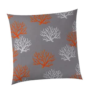 Reef Square Outdoor Throw Pillow Grey