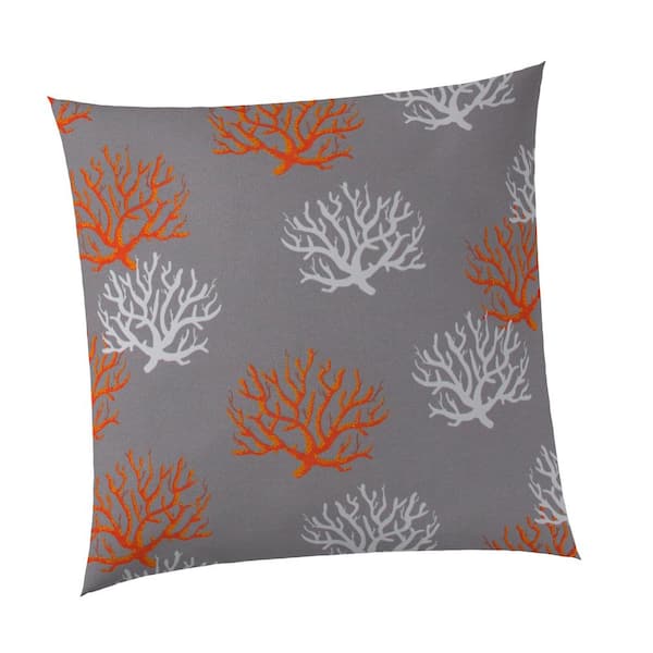 Grouchy Goose Reef Square Outdoor Throw Pillow Grey