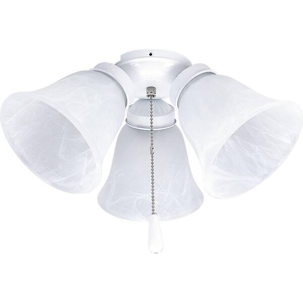 Progress Lighting AirPro 3-Light White Ceiling Fan Light