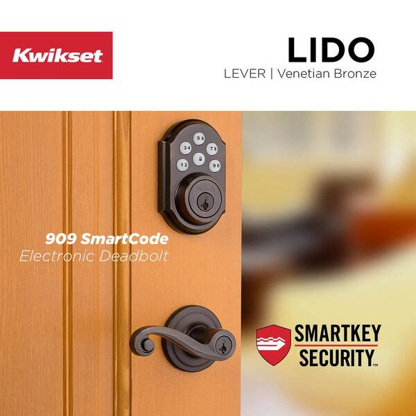 Kwikset Lido Venetian Bronze Exterior Entry Door Handle featuring