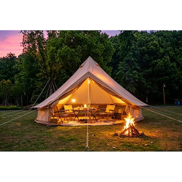 13 ft. x 8 ft. Beige Large Spacious 4 Season Oxford Hot Bell Tent