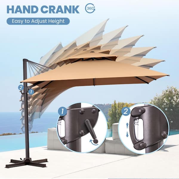 10' patio umbrella replacement canopy 10ft Cantilever Supported Bar Umbrella 8 Rib Replacement Canopy Taupe