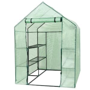 57 in. W x 57 in. D x 77 in. H Outdoor Walk In Greenhouse with 8-Shelves