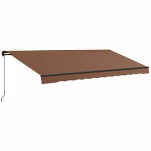 118 in. Retractable Awning, Patio Awning Sunshade Shelter with Manual Crank Handle (190 in. Projection) in Brown