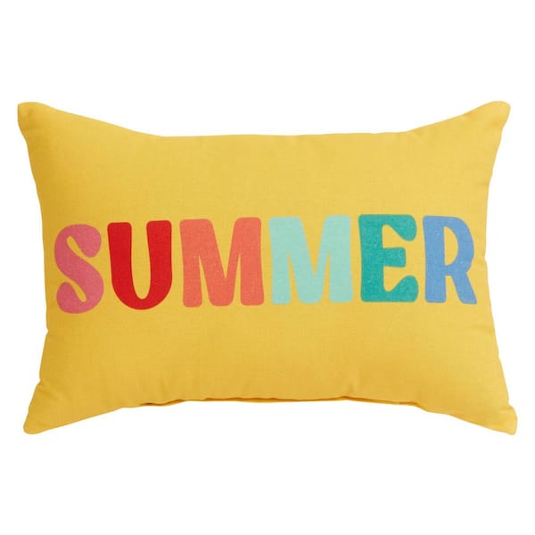 18 in. x 12 in. Summer Lumbar Outdoor Throw Pillow