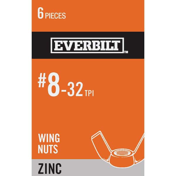 Everbilt #8-32 Zinc Plated Wing Nut (6-Pack)