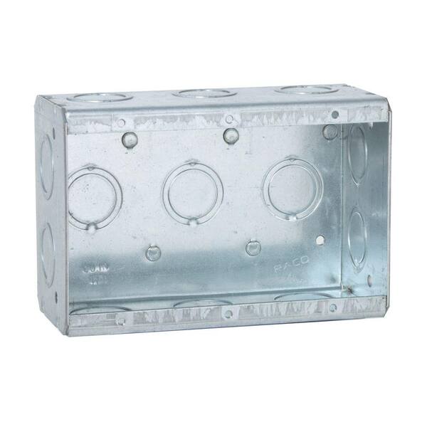 RACO 3-Gang Masonry Box, 2-1/2 in. Deep with 1/2 and 3/4 in Concentric KO's (10-Pack)
