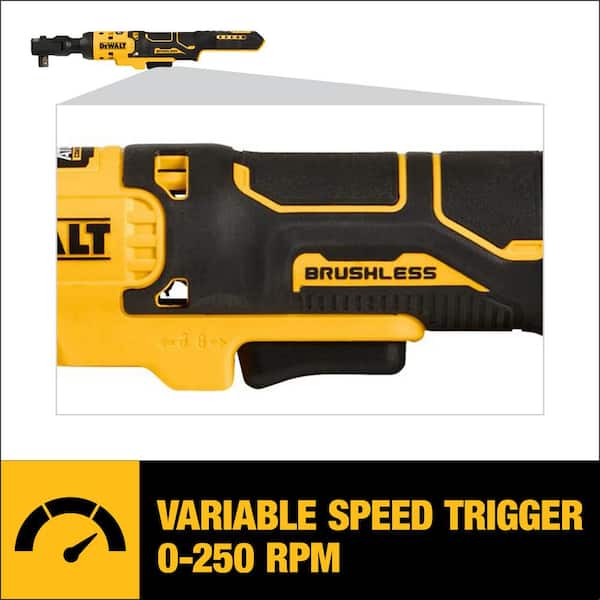 DEWALT - ATOMIC 20V MAX Lithium-Ion 1/2 in. Cordless Ratchet with (2) 20V MAX Premium Lithium-Ion 5.0 Ah Battery Packs