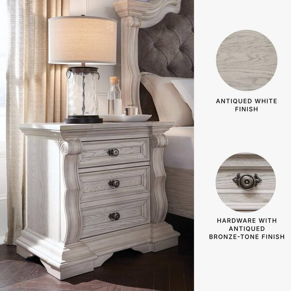 Signature DESIGN BY ASHLEY Valleymont Antiqued White 2 Drawer 34