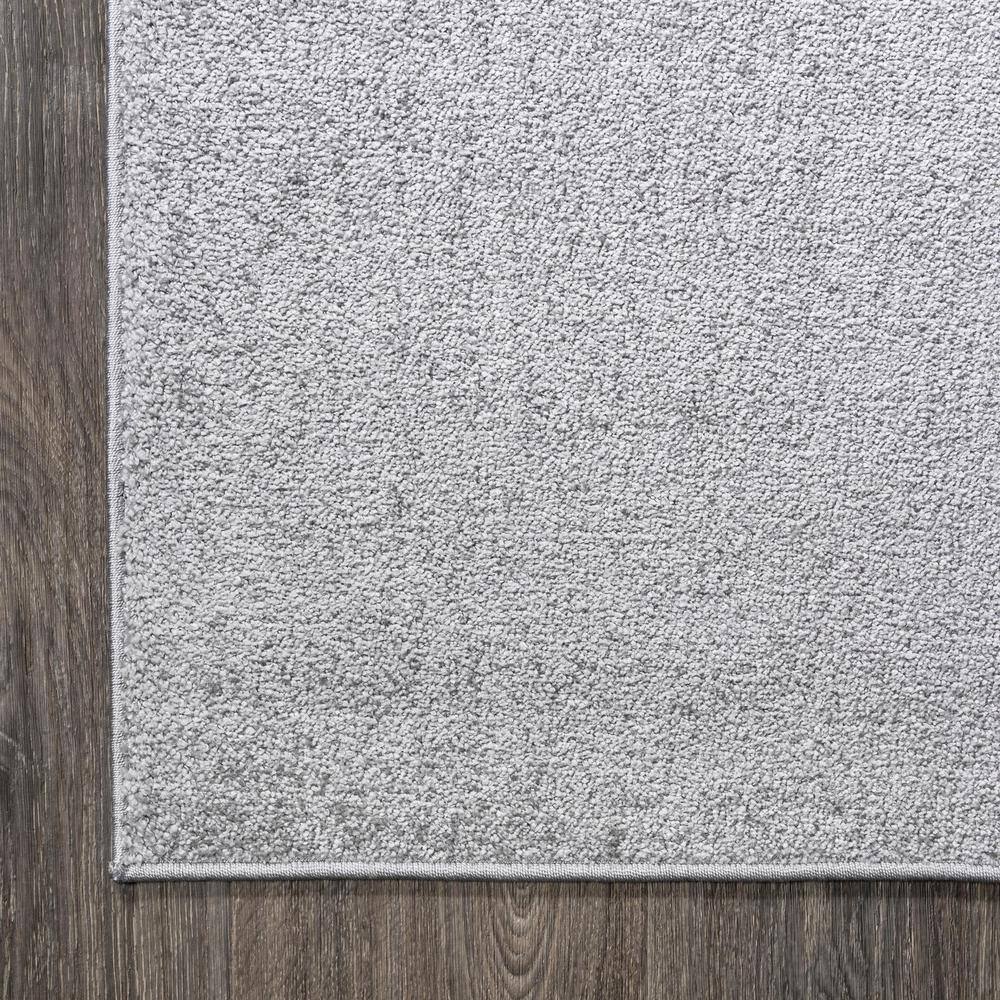 Light Gray Solid Synthetic Reversible Runner Rug