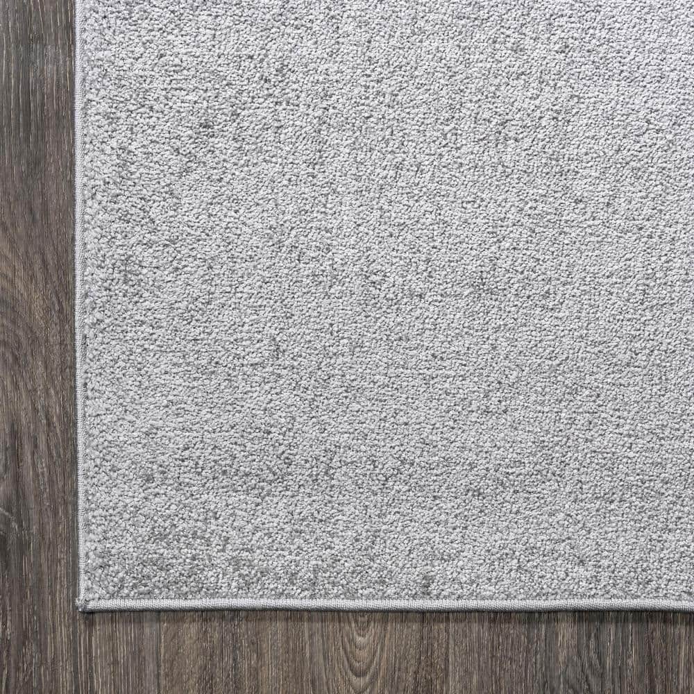 Light Gray Low-Pile Synthetic Indoor Area Rug 3' x 5'