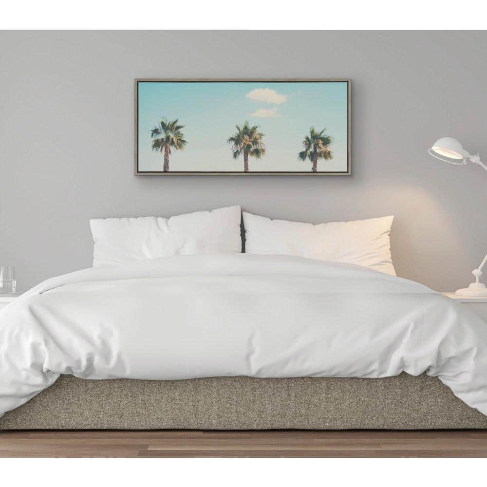 Sylvie Trio of Palm Trees Framed Canvas Wall Art