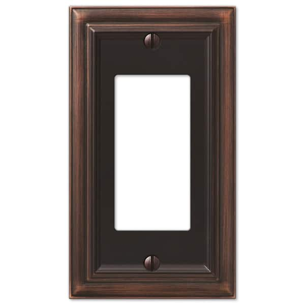 AMERELLE Continental 1 Gang Rocker Metal Wall Plate - Aged Bronze