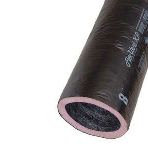 6-in x 25-Ft Insulated Flexible Round Flex Duct Tube R6 Heating/AC Black Venting 