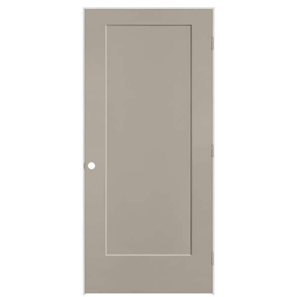 Masonite 36 in. x 80 in. 1-Panel Lincoln Park Left-Hand Hollow Core Smoked Tan Molded Composite Single Prehung Interior Door