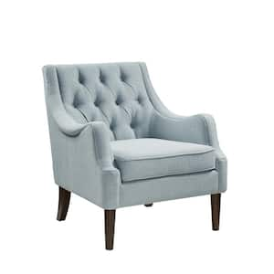 Elle Dusty Blue Button Tufted Accent Chair