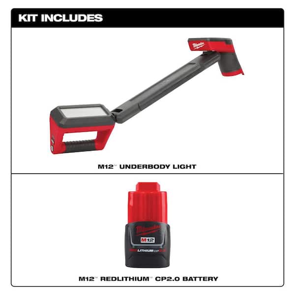 M12 12V Lithium-Ion Cordless LED Underbody Light with M12 2.0 Ah Compact Battery Pack