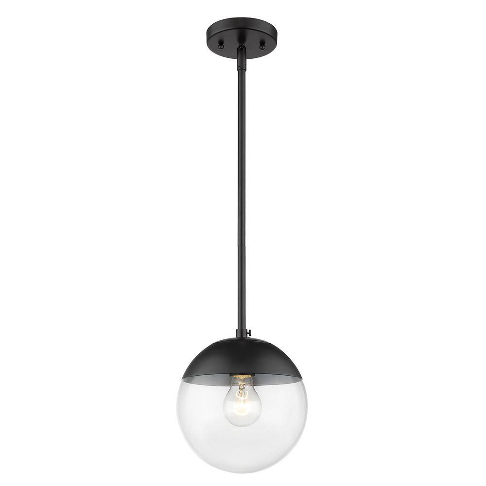 Modern Black Mini Globe Pendant with Clear Glass