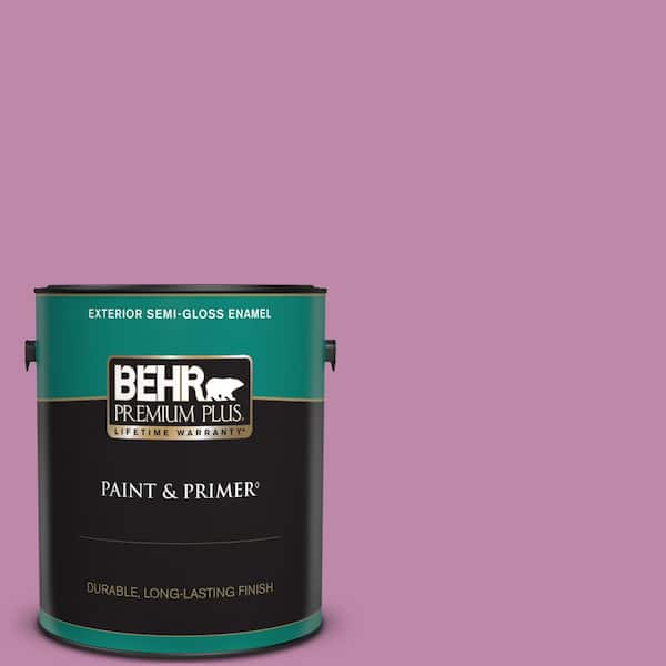 BEHR PREMIUM PLUS 1 gal. #M120-5 Rosy Semi-Gloss Enamel Exterior Paint & Primer