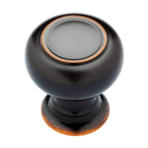 Porter 1-1/4 in. (32 mm) Oil Rubbed Bronze Round Cabinet Knob (4-Pack)