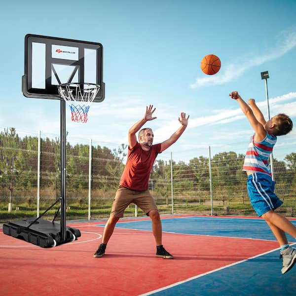 43.5 in. x 35 in. Portable Basketball Hoop Stand Adjustable Height with Shatterproof Backboard Wheels