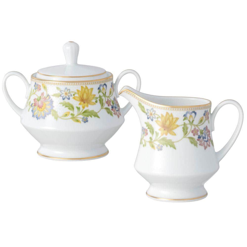 Noritake Tusker Garden (Multi) Porcelain Sugar 10 oz. and Creamer