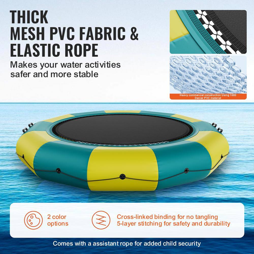13 ft Yellow and Green Inflatable Water Trampoline
