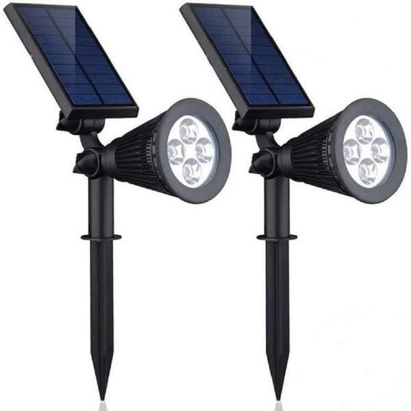 Cubilan Solar Lights, 2-in-1 Waterproof 4 LED Solar Spotlight (2-Pack ...