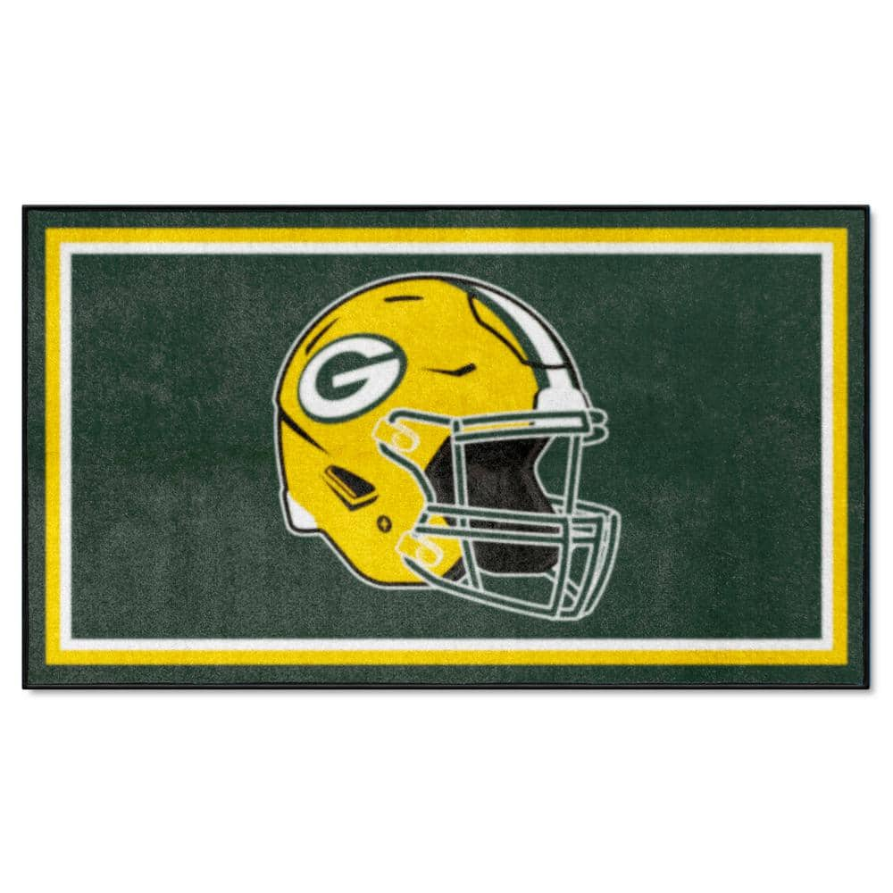 FANMATS Green Bay Packers Green 3 ft. x 5 ft. Plush Area Rug 38266 ...