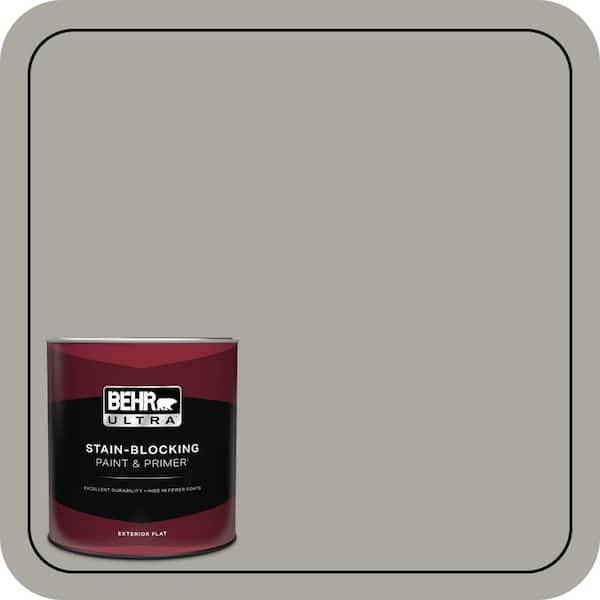 BEHR ULTRA 1 qt. #N360-3 Still Gray Flat Exterior Paint & Primer