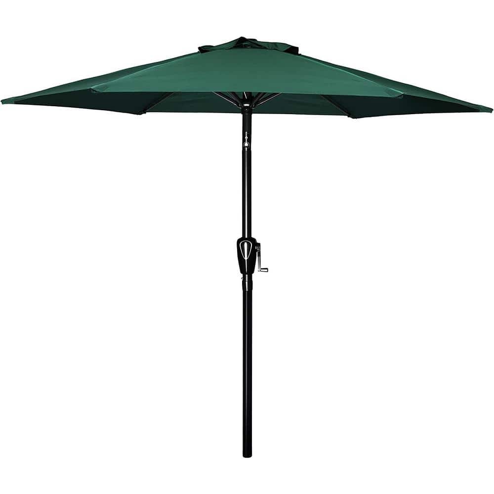 7.5 x 7.5 ft. 6 Sturdy Ribs Market Outdoor Waterproof Patio Umbrella with Push Button Tilt/Crank in Green price history on PriceWatchPro