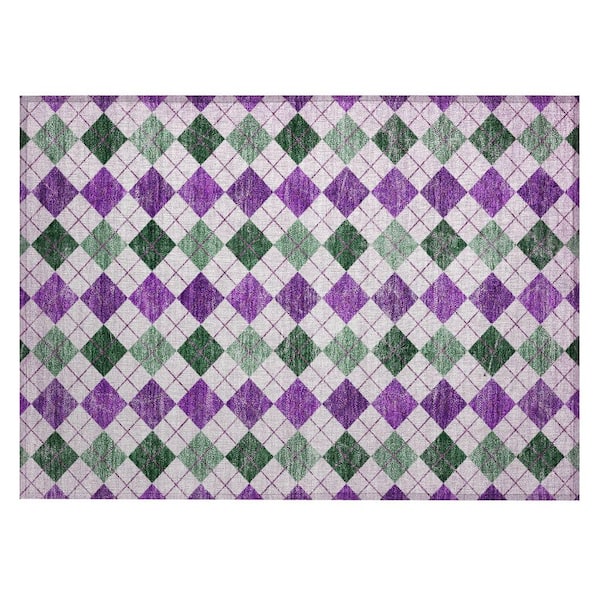 Chantille Machine Washable Indoor/Outdoor Abstract ACN2237 Purple 1 ft. 8 in. x 2 ft. 6 in. Accent Rug