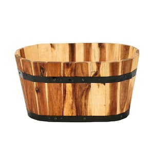 18 in. Oval Wood Planter
