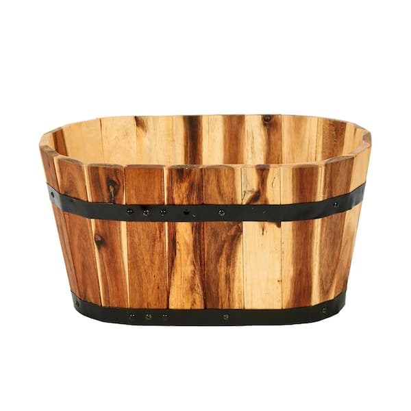 Unbranded 18 in. Oval Wood Planter