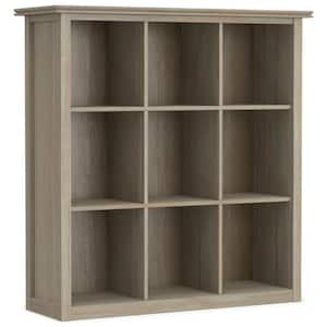 Artisan Solid Wood 45 in. x 43 in. Transitional 9 Cube Bookcase and Storage Unit in Distressed Grey