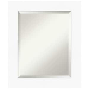 Medium Rectangle Matte White Beveled Glass Modern Mirror (25.5 in. H x 21.5 in. W)