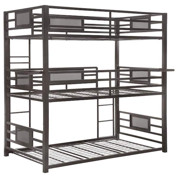 Rogen Dark Bronze Twin Triple Bunk Bed